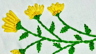 Hand Embroidery | calendula flower embroidery | Hand embroidery tutorials | Diy  | Needle Hand work