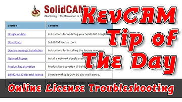 KevCAM Tip of the Day - Online License Troubleshooting