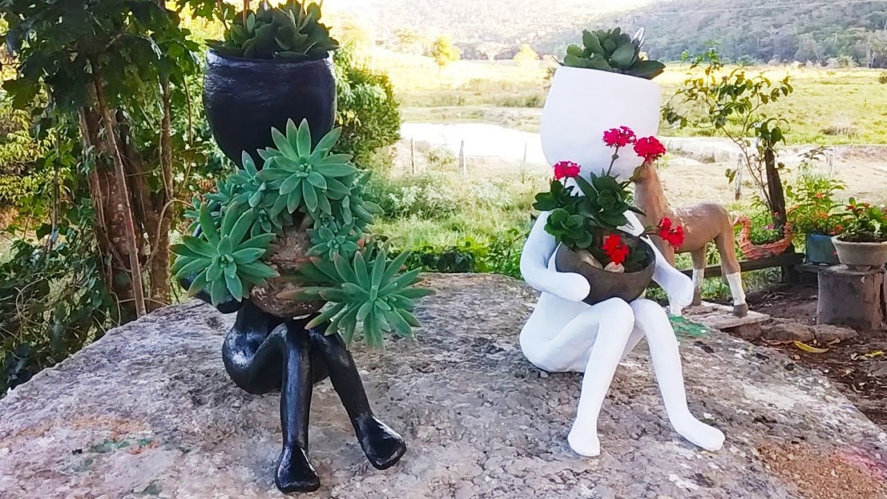 Como Fazer Vaso Bob Com Cimento e Reciclagem