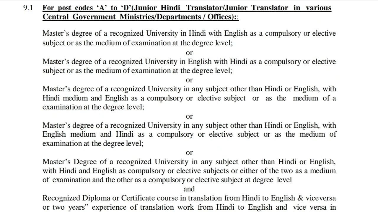 Age limit and qualification for SSC JHT AND SHT Exam