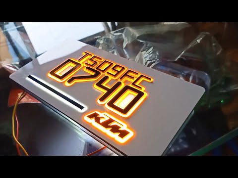Bright Light Led Number Plate For KTM Bike Design Orange Color lighting ...