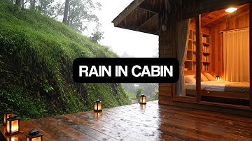 Cozy Cabin Ambience with Heavy Rain and Soft Piano Music | Deep Sleep, Relaxing and Stress Relief