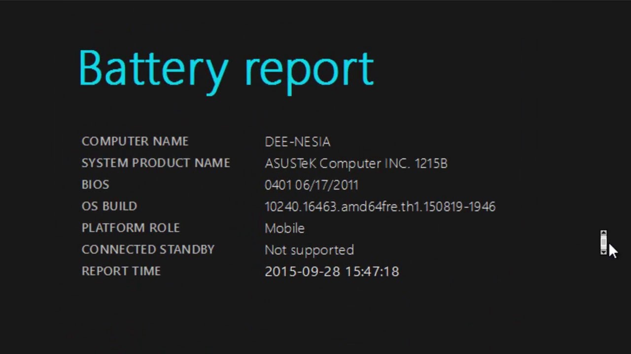 How To Generate Battery Report On Windows 10 and 8 - YouTube How To Generate Battery Report On Windows 10 and 8 - YouTube