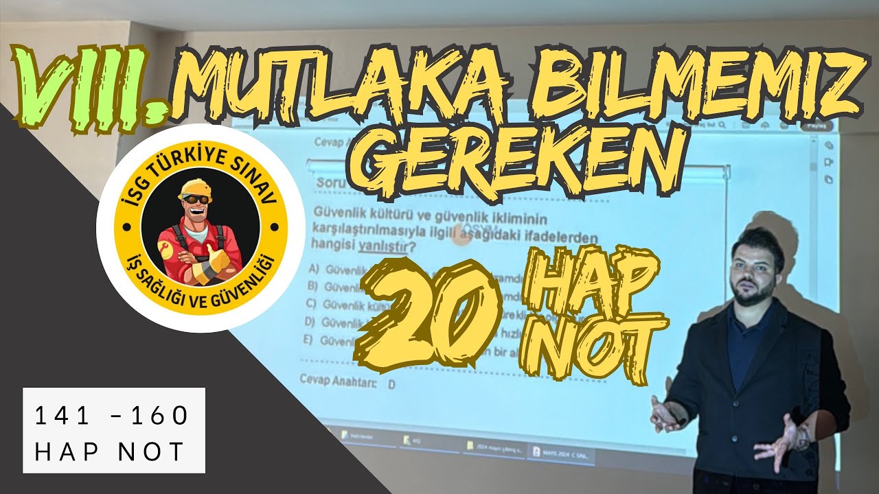 8- Mutlaka Bilmemiz Gereken İSG Hap Notlar
