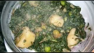 Palak soya ki bhaji // spinach, Dill leaves ,potato Ki sabji