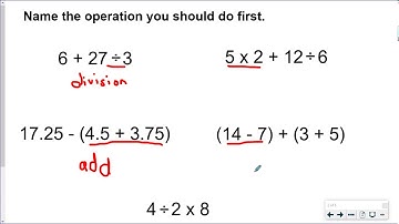 Lesson 13-1:  Order of Operations
