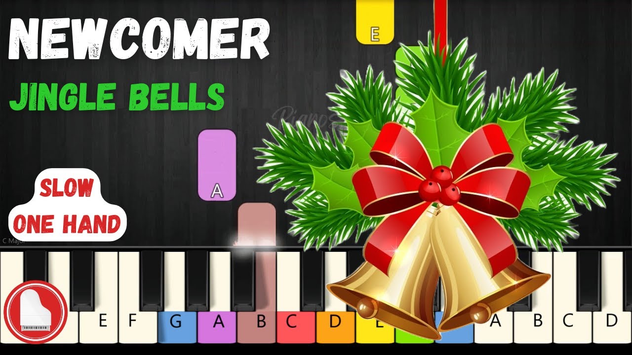 Jingle Bells 🔔 SLOW EASY Colored Piano Tutorial For BEGINNER - YouTube