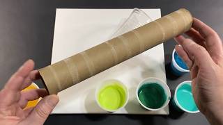 Acrylic Pouring Over a Paper Towel Roll- Unique Fluid Art