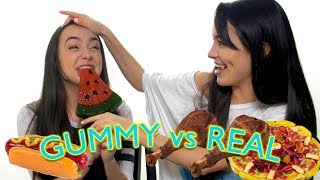 Gummy Food vs Real Food Challenge  Merrell Twins