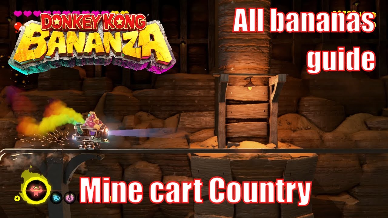 Mine cart Country - All Bananas guide | 4K | Donkey Kong Bananza