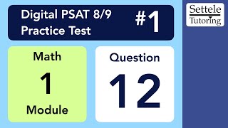 Digital PSAT 8/9 #1, Math Module 1, Question 12 (xy-plane)