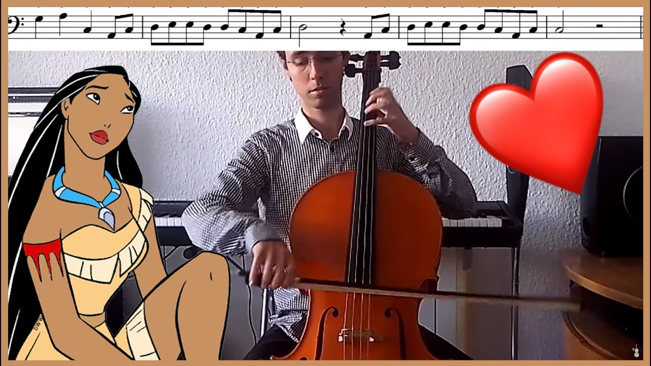 Cómo Tocar Pocahontas Al Violonchelo Colores En El Viento Partitura