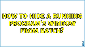 How to hide a running program
