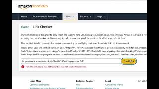 The Amazon affiliate Link Checker tool is Broken
