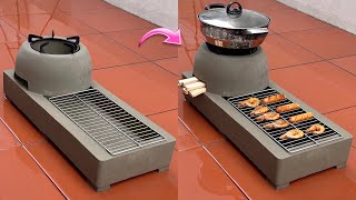Simple Ideas For Outdoor Mini Oven - Build a 2-in-1 outdoor wood stove with old Cement and Styrofoam