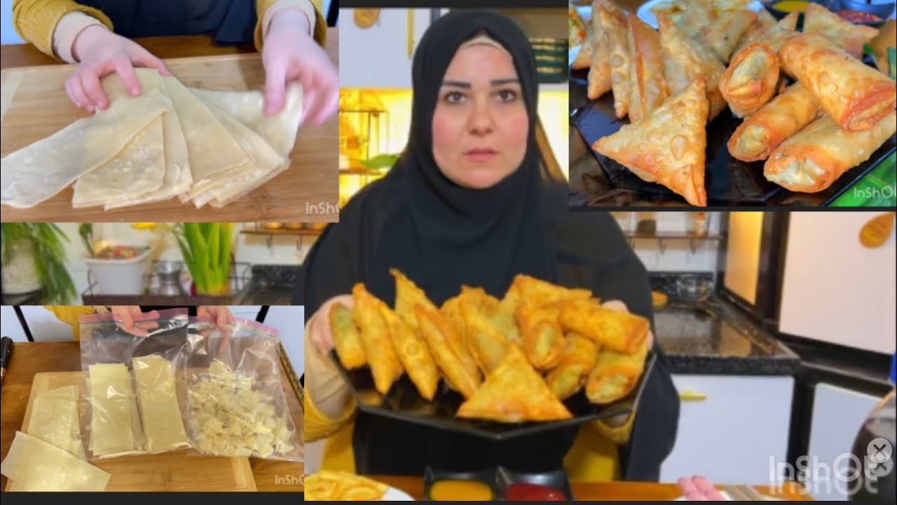 ‏اوراق السمبوسه اسهل طريقة تفريز شهر رمضان وشلون تطلع عندكم  بيه فوقاعات  مثل مال المصانع