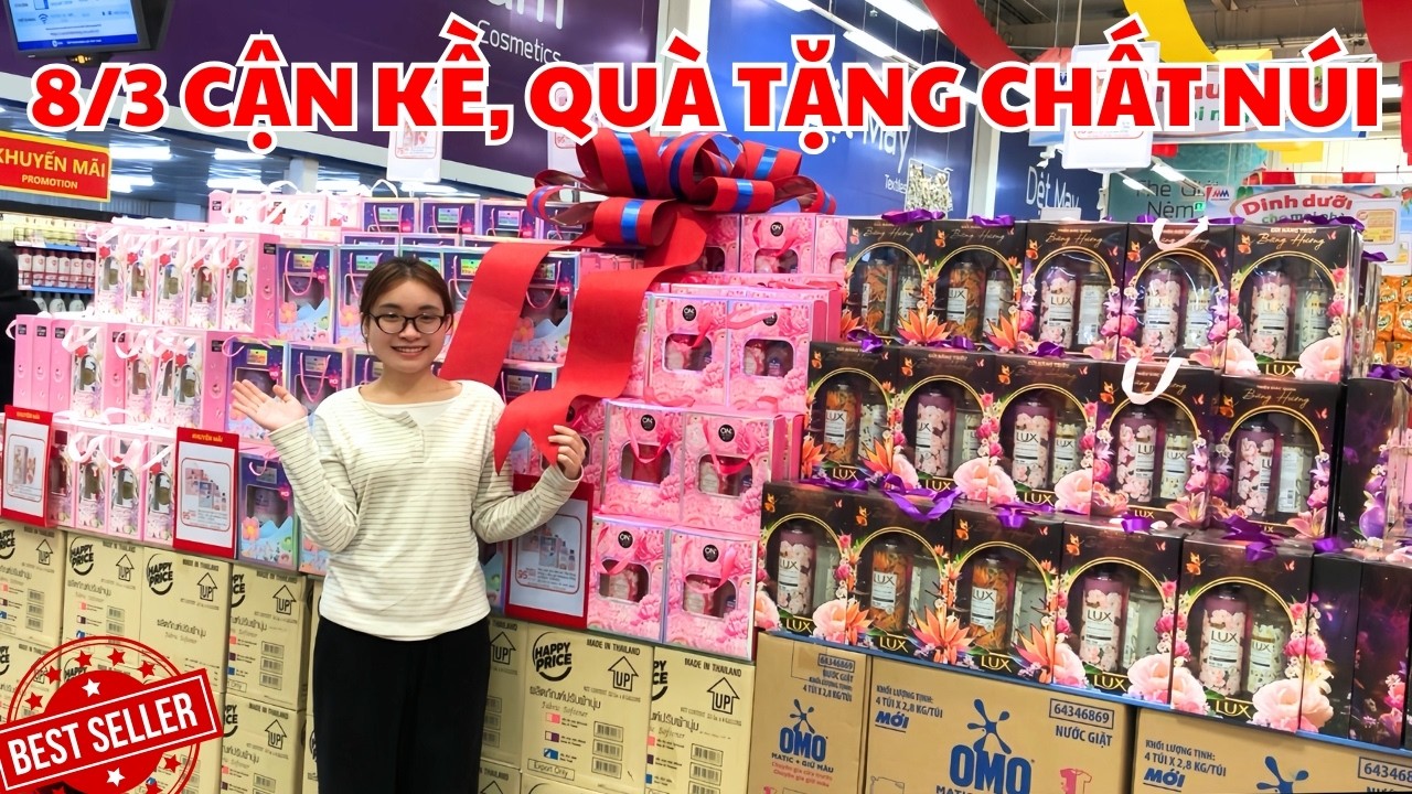 8/3 Sát Nút! SIÊU THỊ Tràn Ngập Quà Tặng Giá Khuyến Mãi Chất Núi! Cô Bác Mua Liền Tay Hưởng Ưu Đãi