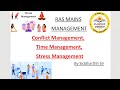 RAS Mains 2025 | Management | Class 17 | Conflict Management &amp; Time Management  | Rajasthan Akhada
