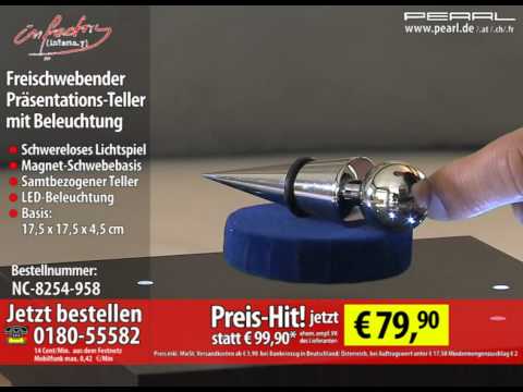 infactory Freischwebender Präsentations-Teller mit Beleuchtung