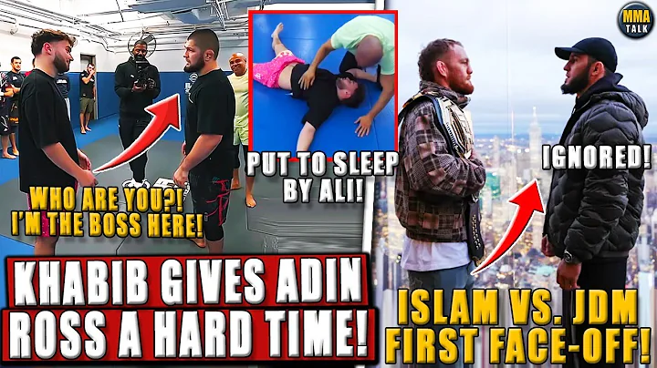 JDM & Islam Makahchev FIRST FACE-OFF! Khabib GIVES Streamer Adin Ross A HARD TIME in training!