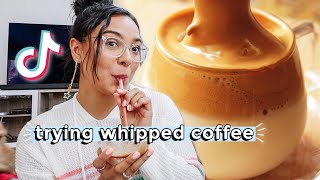 I made whipped coffee tik tok recipe! a day at home in quarantine!!