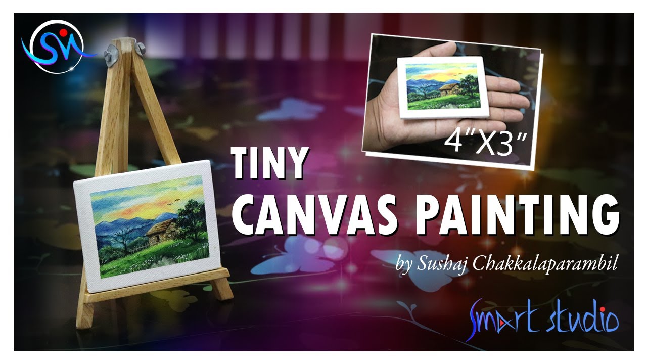 TINY CANVAS PAINTING / 4X3 INCH / LANDSCAPE / OIL PAINTING