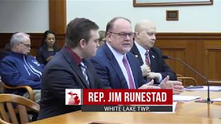 State Representative Jim Runestad Testimony on Legislation