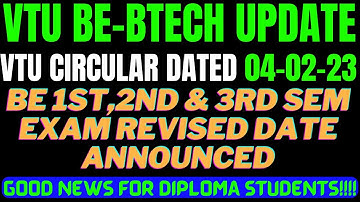 VTU EXAM UPDATE FOR 1,2,3 SEM Students |VTU Circular 04-04-23 |Diploma Students |VTU Updates today