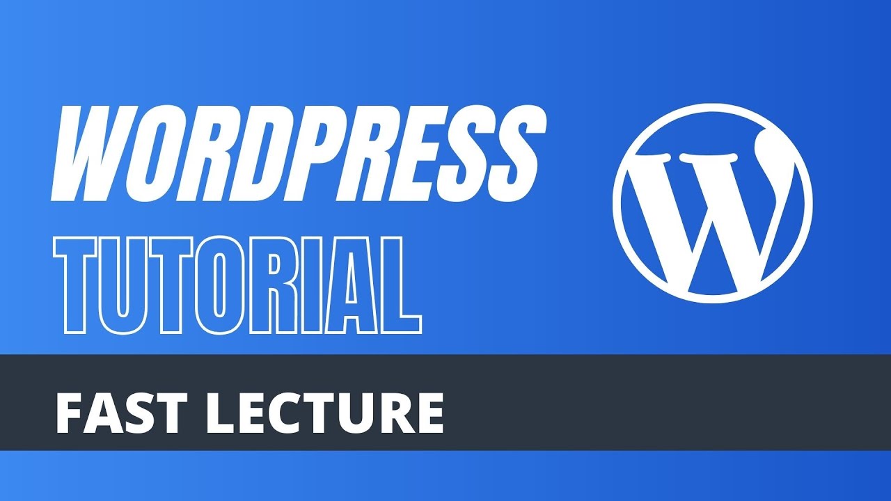 Wordpress Tutorial for beginners - YouTube