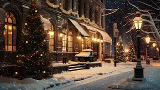 Slow Jazz in a Winter Coffee Shop Ambience | Relax, Work, and Study with Falling Snow