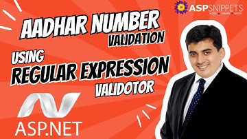 Aadhaar Number validation using RegularExpressionValidator in ASP.Net