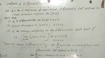 Uniform & differentiation  ( term by term differentiation) [ statement]