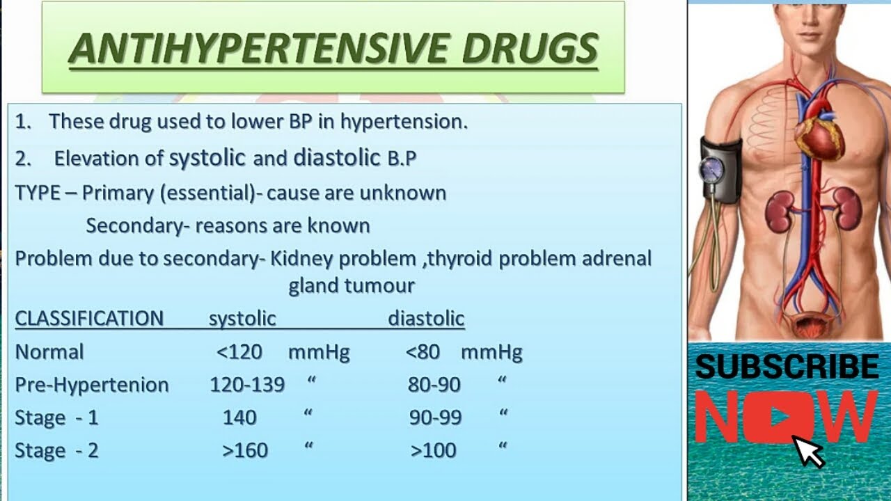 ANTIHYPERTENSIVE DRUGS PHARMACOLOGY | CLASSIFICATION | SIMPLE TRICK ...