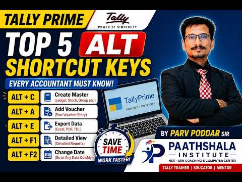 ALT Shortcut Keys in Tally Prime | By Parv Poddar Sir | 🎓Paathshala Institute