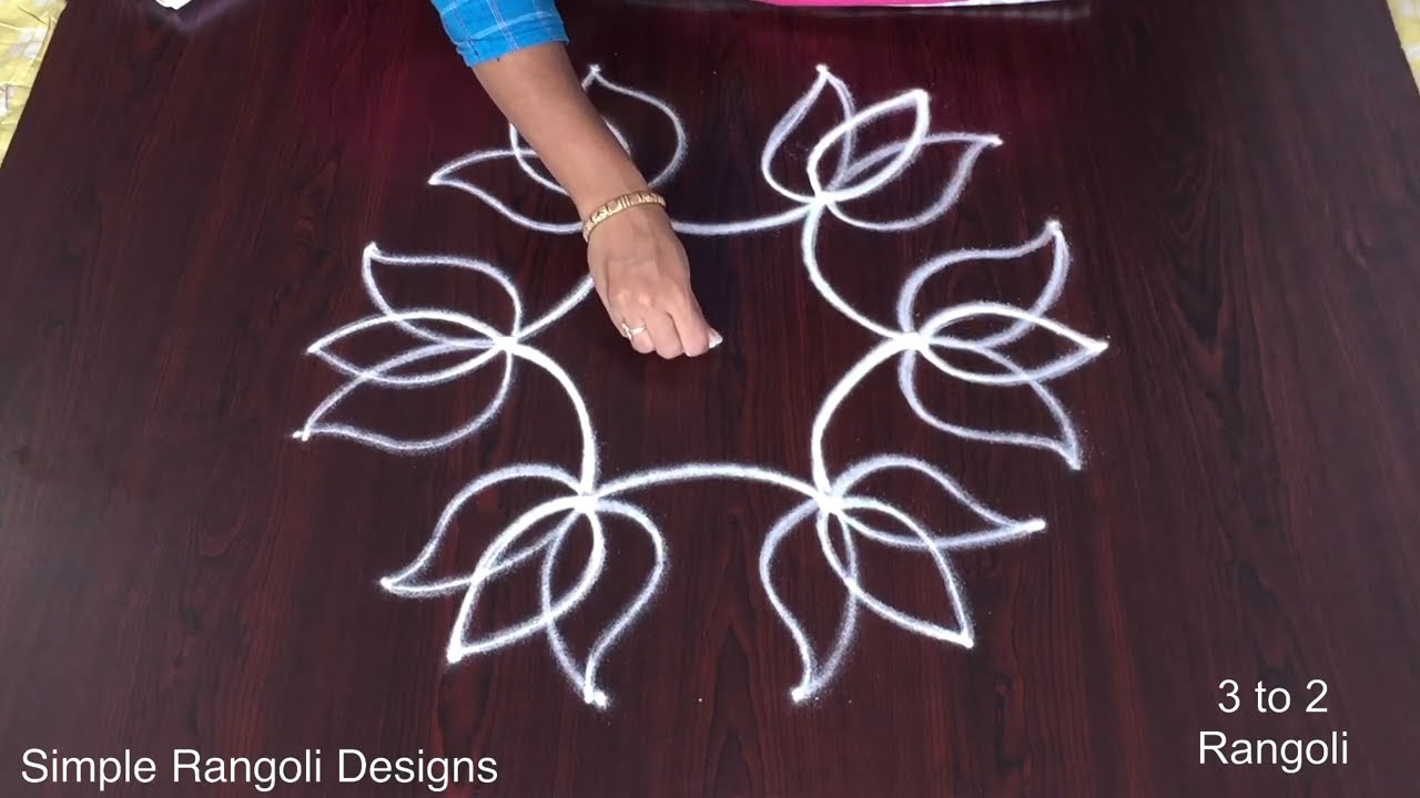 Rangoli Designs Using Rice Flour