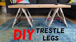 Check out how I built this simple set of trestle table legs using some 1/2" plywood planks leftover from our house flooring project. I 