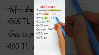 6.SINIF🟢YÖNLÜ SAYILAR🟢Negatif ve Pozitif Sayılar📌İfadeyi Yönlü Sayı Olarak Yazmak➡️ #yönlüsayılar ✅️