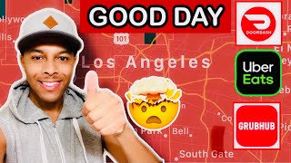 GOOD DAY Grubhub vs Doordash | How Much I Made? | Daily Earnings | Tesla Driver