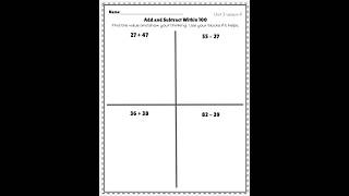 Add and Subtract Within 100, IM, Unit 2, Lesson 9, Grade 2