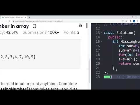 Missing number in array || Must Do Coding Questions for Product Based Companies