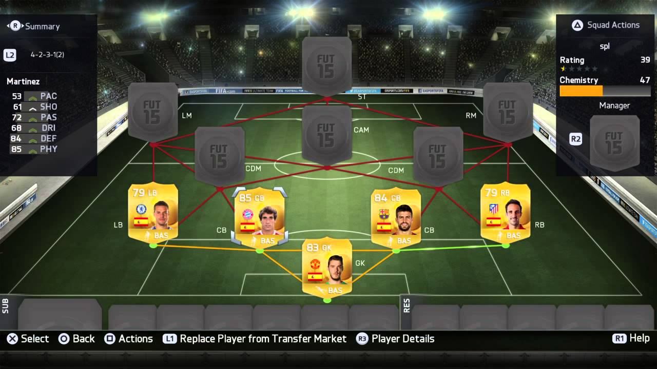 FIFA 15 Spanish Squad Builder