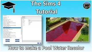 The Sims 4 Tutorial: How to make a Pool Water Recolor @bakiegaming