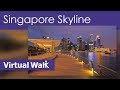 Trailer virtual walks  singapore skyline night walk  jog and run in the city colorful nights