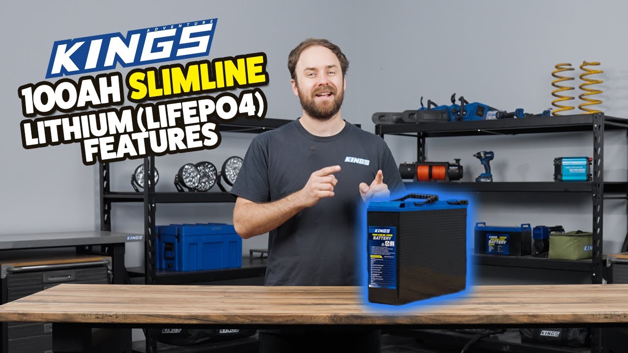 Kings 100Ah Slimline Lithium Features LiFePO4 100A BMS YouTube