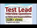 TEST LEAD Interview Questions and Answers | Test Lead Roles and Responsibilities