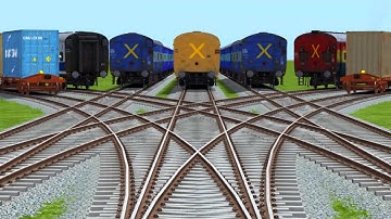 Some Trains Run Backward At Bumpy Railroad crossing tracks | indian railways beamng drive train