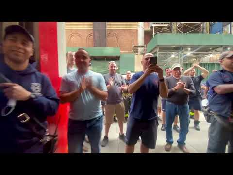 FDNY E23 Bagpipe Salute for Senior Man Firefighter Paul Brantmeyer