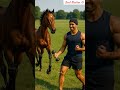 A skinny horse and its owner. #ai #aishorts #shortsfeeds #aishortsvideo #aishortsvideokaisebanaye