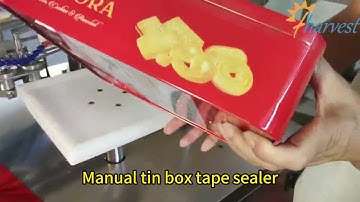 Semi automatic biscuit cookies rectangle container taping around sealing machine factory