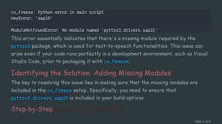 Resolving the cx_Freeze Error: Missing Module in Python Projects
